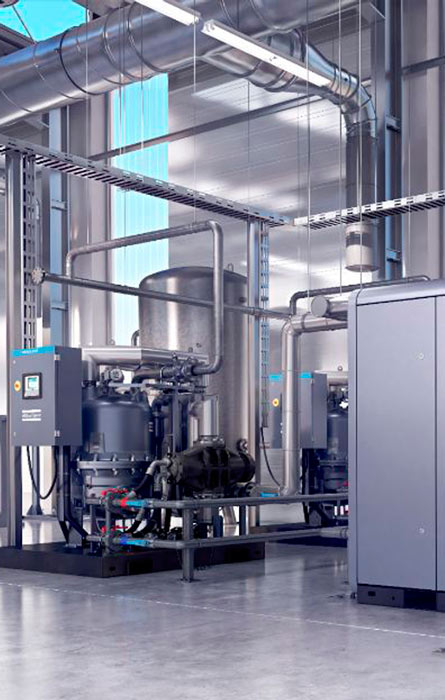 Equipos de una instalación industrial de aire comprimido